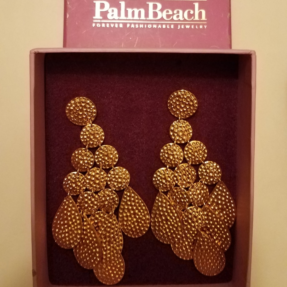 PALM BEACH GOLDEN DANGLING EARRINGS